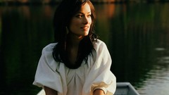 Sunset water eyes woman Boats lips Olivia Wilde faces lakes 