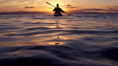 Sunset water Mexico California canoe lonely