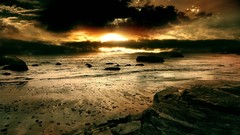 Sunset water ocean Beaches HDR Photography