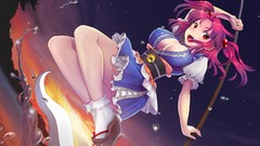 Sunset water Stars weapons dress socks red eyes water drops 