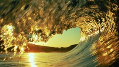 Sunset water waves