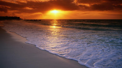 Sunset waves Sea Beaches