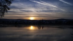 Sunset winter clouds skies