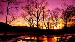 Sunset winter great cove cades