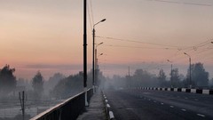 Sunset winter roads urban outer space Kursk