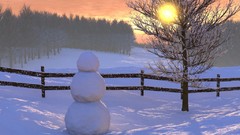 Sunset winter snow sun