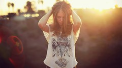 Sunset woman blondes models