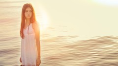 Sunset woman brunettes models