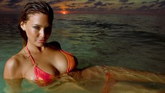 Sunset woman brunettes models bikini bar refaeli