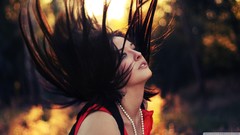 Sunset woman fashion bokeh models