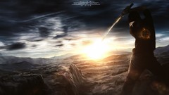 Sunset woman Swords Photo manipulation artwork