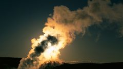 Sunset yellowstone geysers