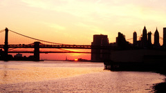 Sunsets cityscapes Bridges nature