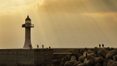Sunshine lighthouse Sea nature
