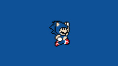 Super Mario Sonic the Hedgehog video games blue background