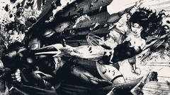 Superman Wonder Woman comics marvel comics grayscale comics 