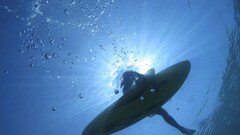 surfing surfers water Sea underwater legs surfboards Sport