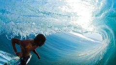 Surfing water ocean waves