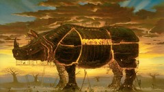 Surrealism rhinoceros surreal artwork vladimir kush