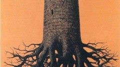 Surrealism roots paintings Castles orange background artwork 