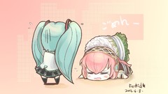 Sushi pink hair long hair anime girls hatsune miku vocaloid 