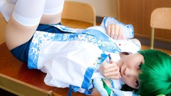 Swim models kochiya sanae touhou cosplay detached sleeves 