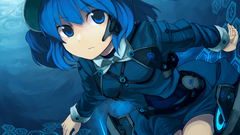 Swimming twintails blue dress