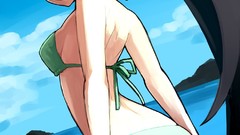 Swimsuits anime girls brunettes