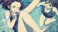 Swimsuits anime girls school