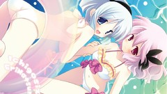 Swimsuits white hair purple