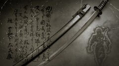 sword Anime digital art Katana kanji Typography