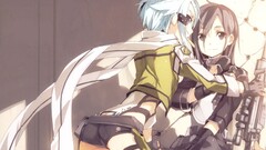 sword art online asada shino blue hair blue eyes Anime smoking