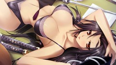 Swords anime girls bra panties