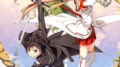 Swords blondes skirts anime girls kirigaya kazuto sword art 