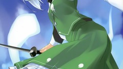 Swords konpaku youmu gray hair touhou green dress