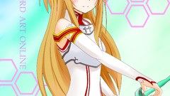 Swords long hair anime girls brown eyes brunettes sword art 