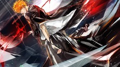 Swords short hair bleach kurosaki ichigo Shinigami orange hair