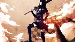 Swords skirts anime girls black rock shooter Black Gold Saw