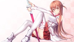 Swords skirts brown eyes brunettes panties sword art online 