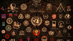 Symbols badges unicef logos Illuminati C.I.A. masons
