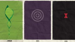 Symbols The Avengers Black Widow Hawkeye minimalistic Hulk 