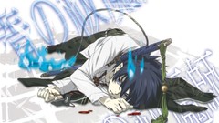 Tails flames blue hair