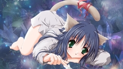 Tails nekomimi blue hair