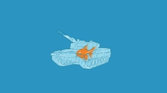 tank Minimalism fish blue blue background cyan Simple Background