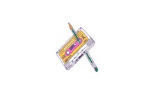 Tape Pencils white background cassette minimalistic Simple 