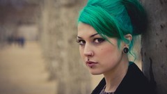 Tattoos blue hair piercings Victoria Van Violence