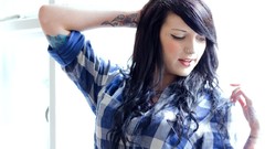 Tattoos brunettes piercings