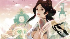 Tattoos long hair anime girls brown eyes artwork Midori Foo