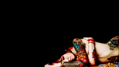 Tattoos multicolor black background