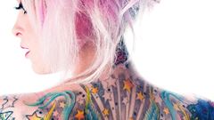 Tattoos teen pink hair